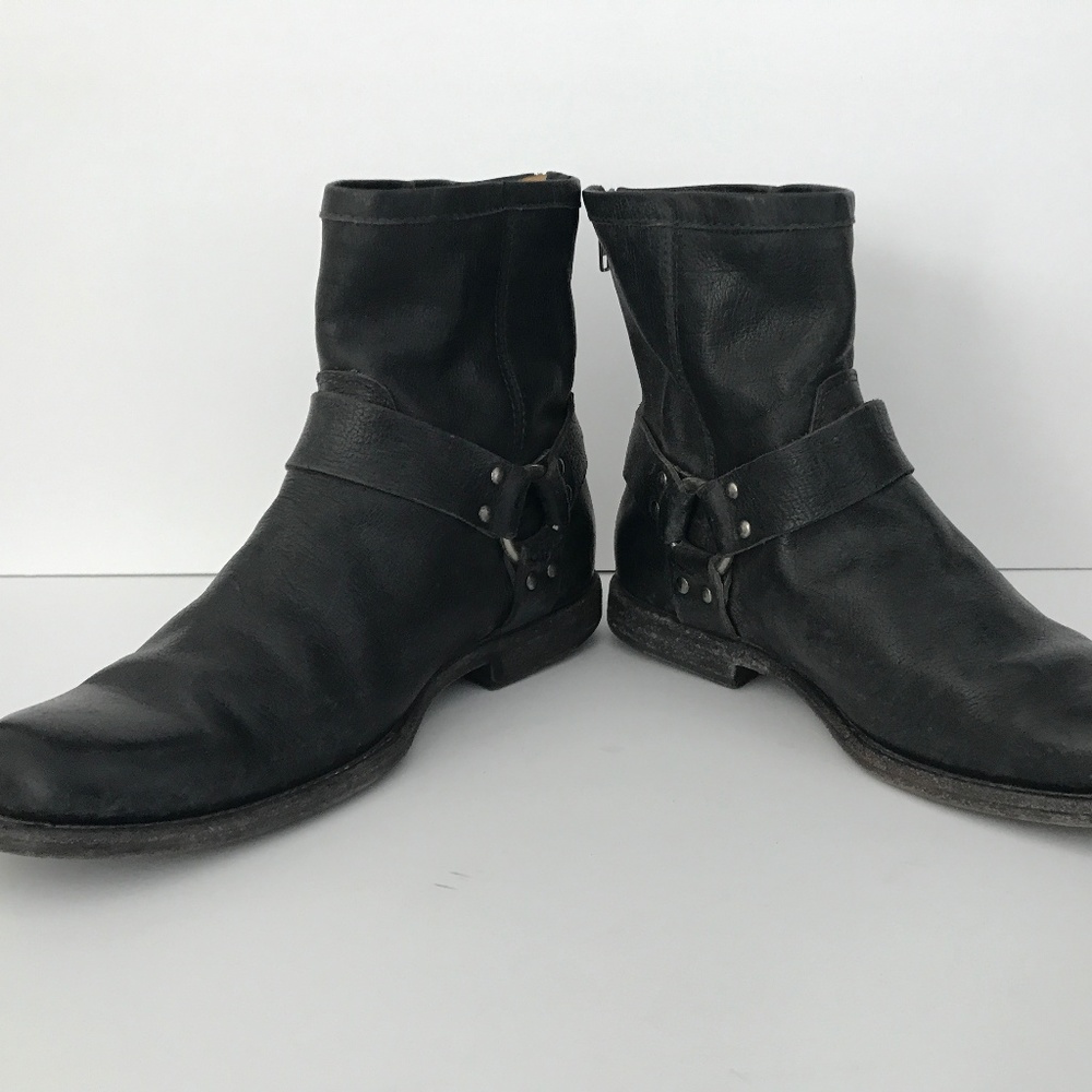 FRYE Men’s Phillip Harness Moto Boots - Excellent